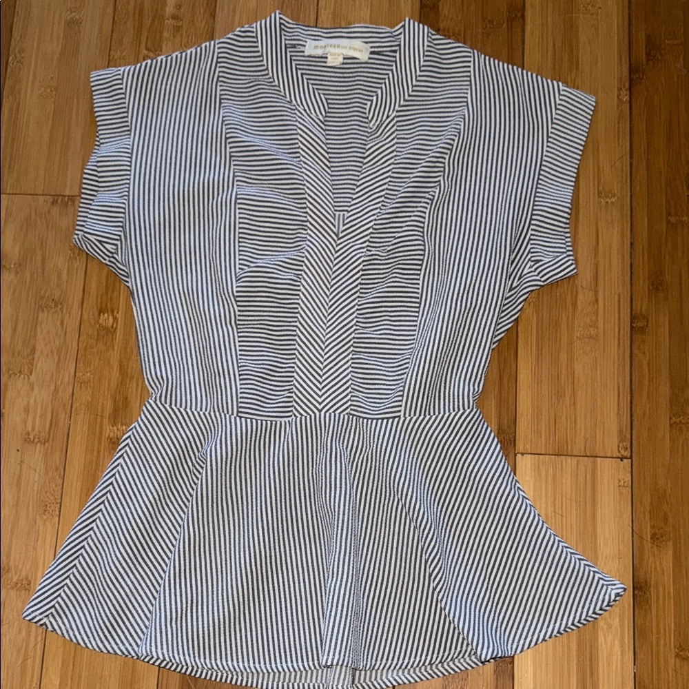 Striped Blue and White Women's Top